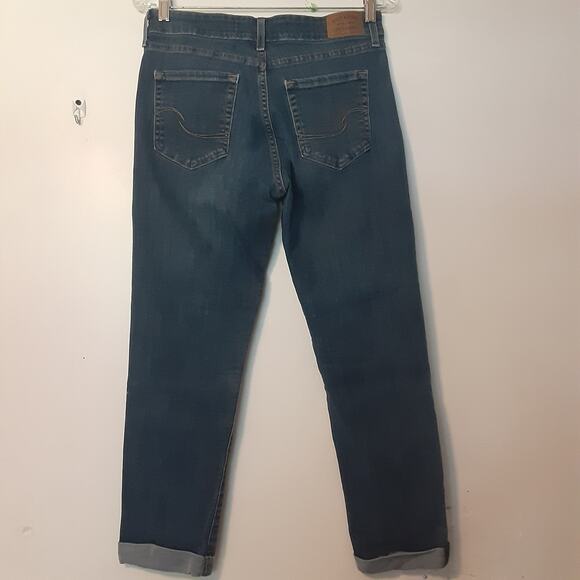 Signature By Levi Strauss Mid Rise Boyfriend Cropped Cuffed Jeans Sz 8 - Picture 6 of 11